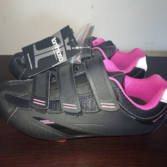 Tommaso Women's Cycling Shoes 37 (sz 7)Pista 100 SPD & Fit Peloton Bikes Black - Picture 2 of 9
